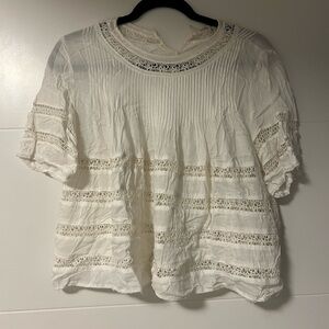Aritzia Wilfred white lace beaudry blouse